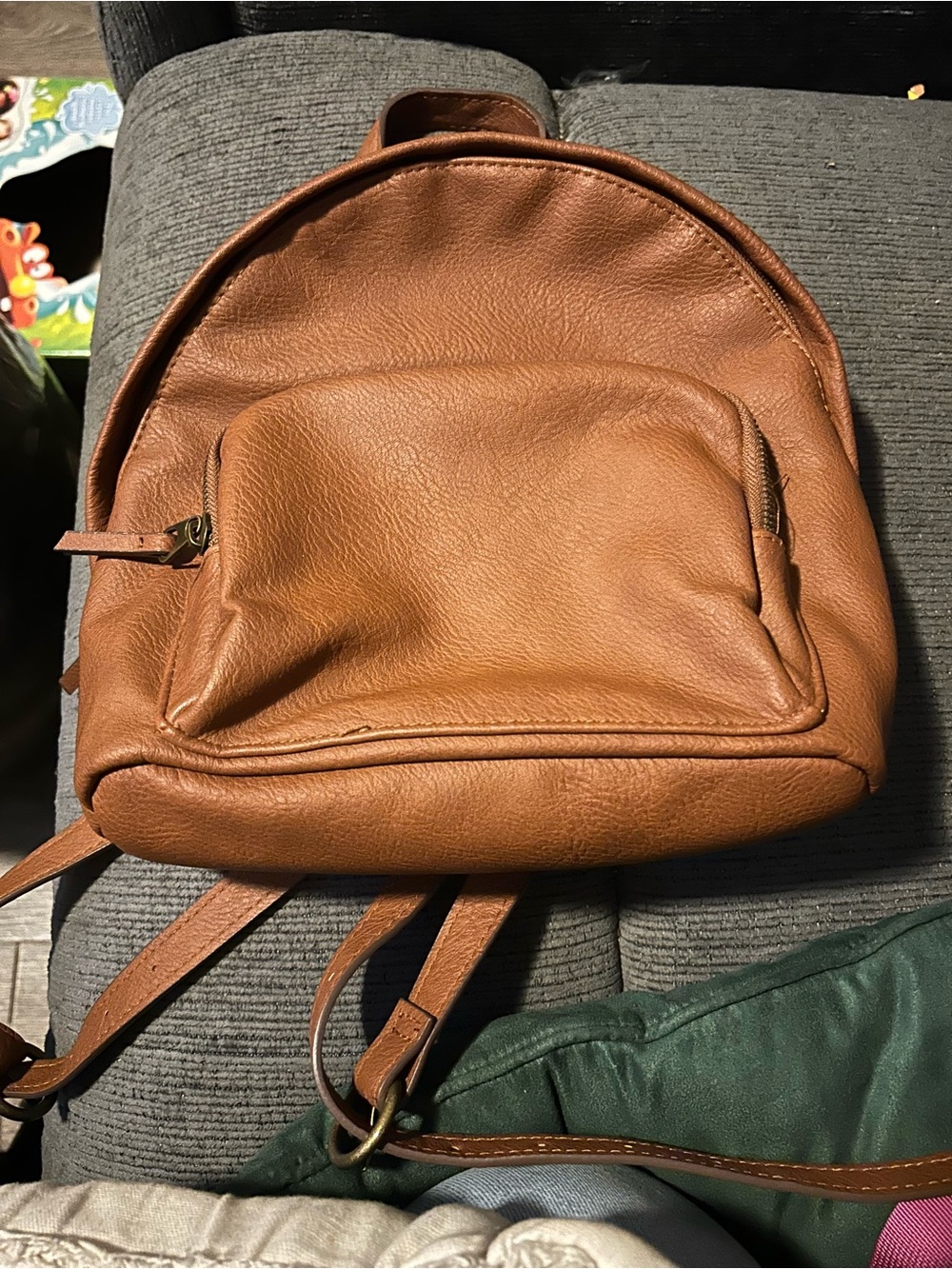 Universal Thread Small Tan Faux-Leather Backpack